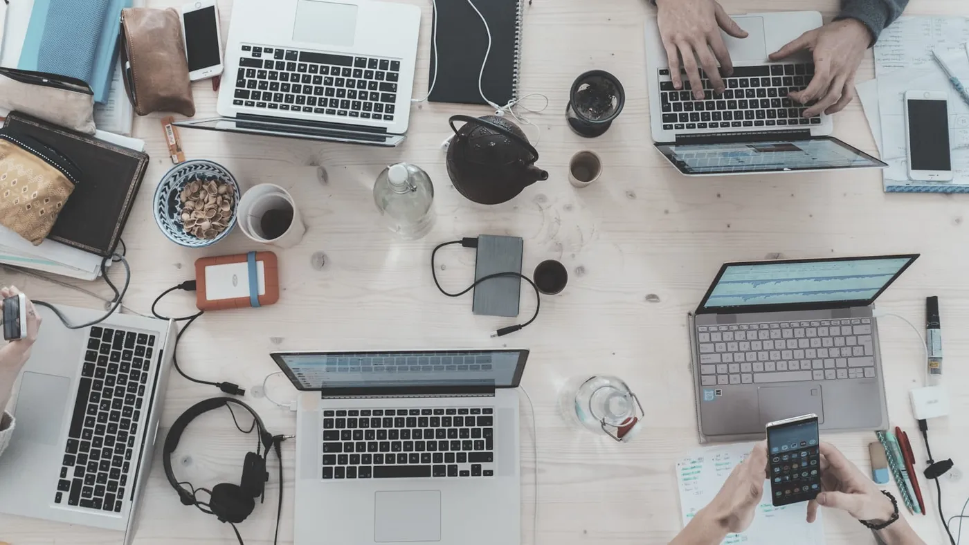 Team collaborating on a business website build strategy
