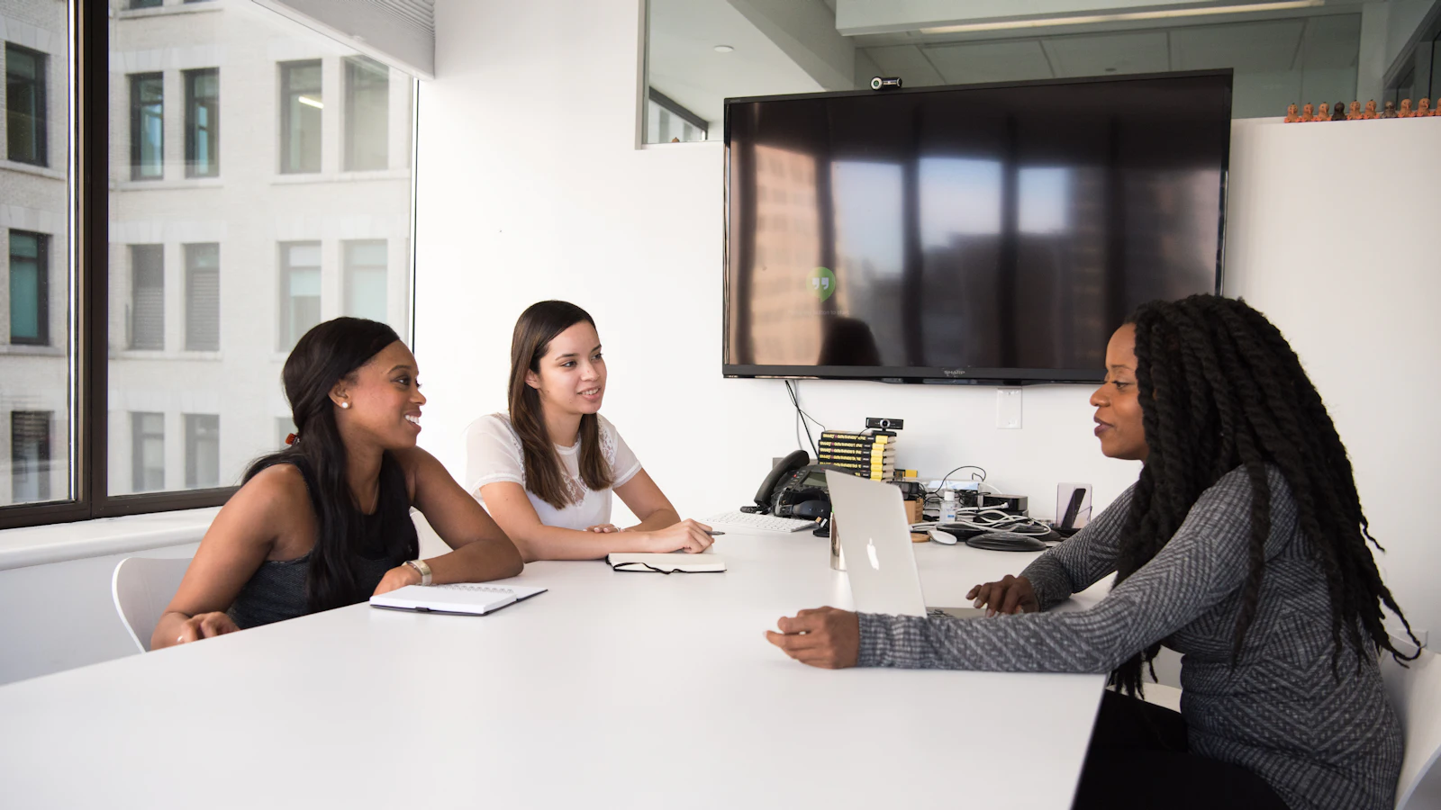 Human resources team working together in a modern office