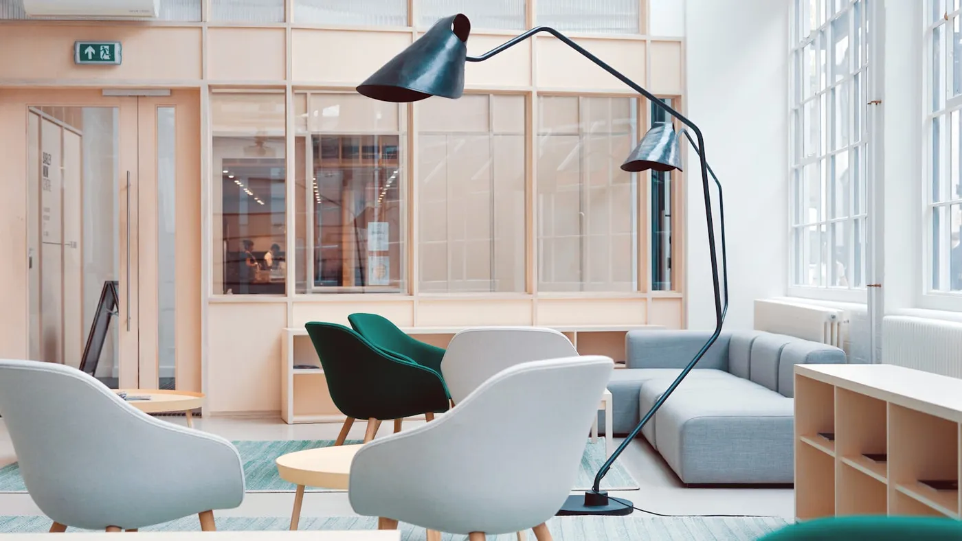 Creative office setup used for planning service brand website sections